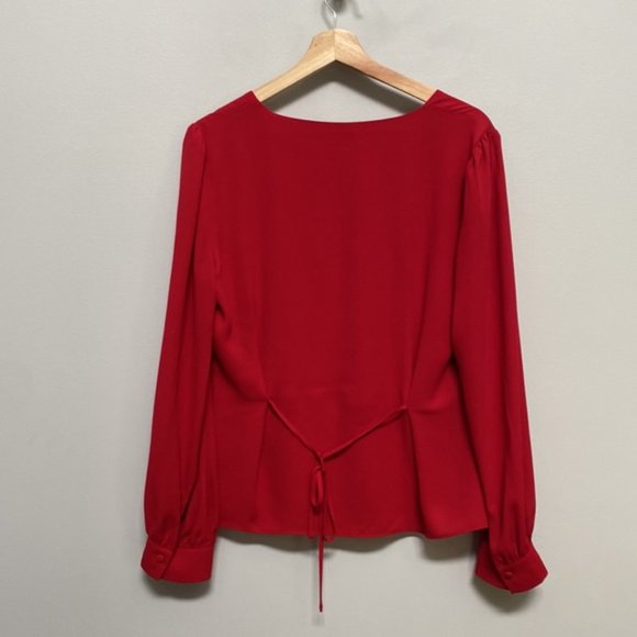 ❗️SOLD❗️Aritzia Babaton Red Long Sleeve Bennie Blouse Size M - Picture 7 of 9